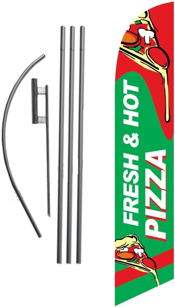 Pasta Restaurant Italian Food Advertising Feather Banner Swooper Flag Sign with Flag Pole Kit and Ground Stake
