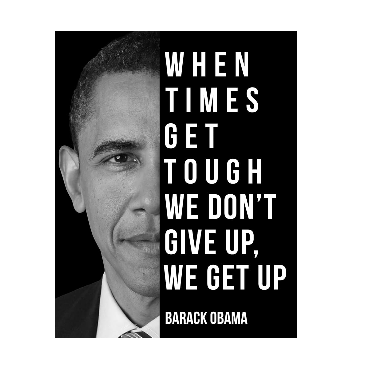 Barack Obama Art - Motivational Quote, 8x10 Inspirational Saying Poster - Home Decor, Decoration for Office, Bedroom, Living Room - Gift for Black