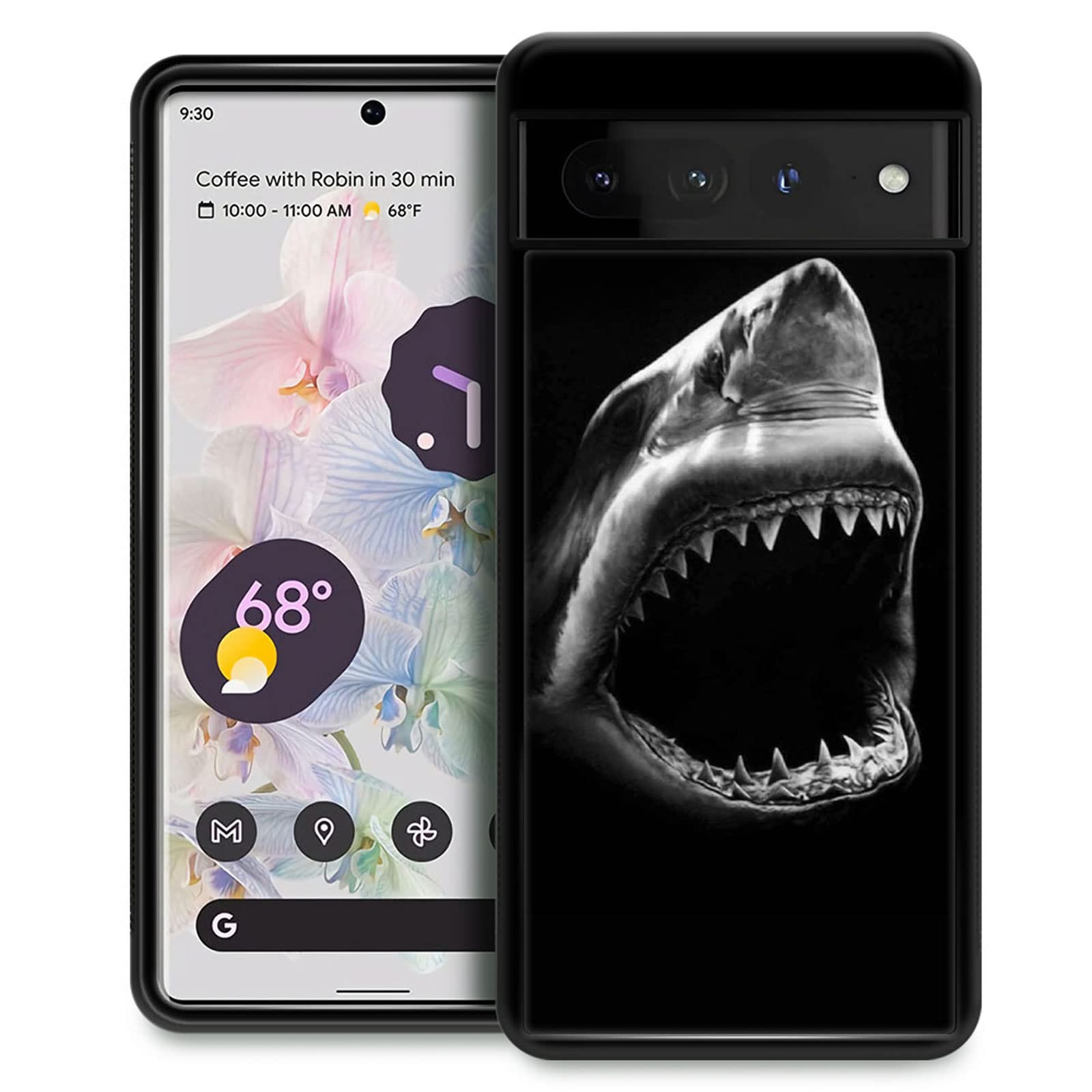 Goodsprout Compatible with Google Pixel 7 Pro Case,Ocean Shark Mouth Amazing Pattern Design Shockproof Anti-Scratch Hard PC Back Case for Google Pixel 7 Pro Case with Case