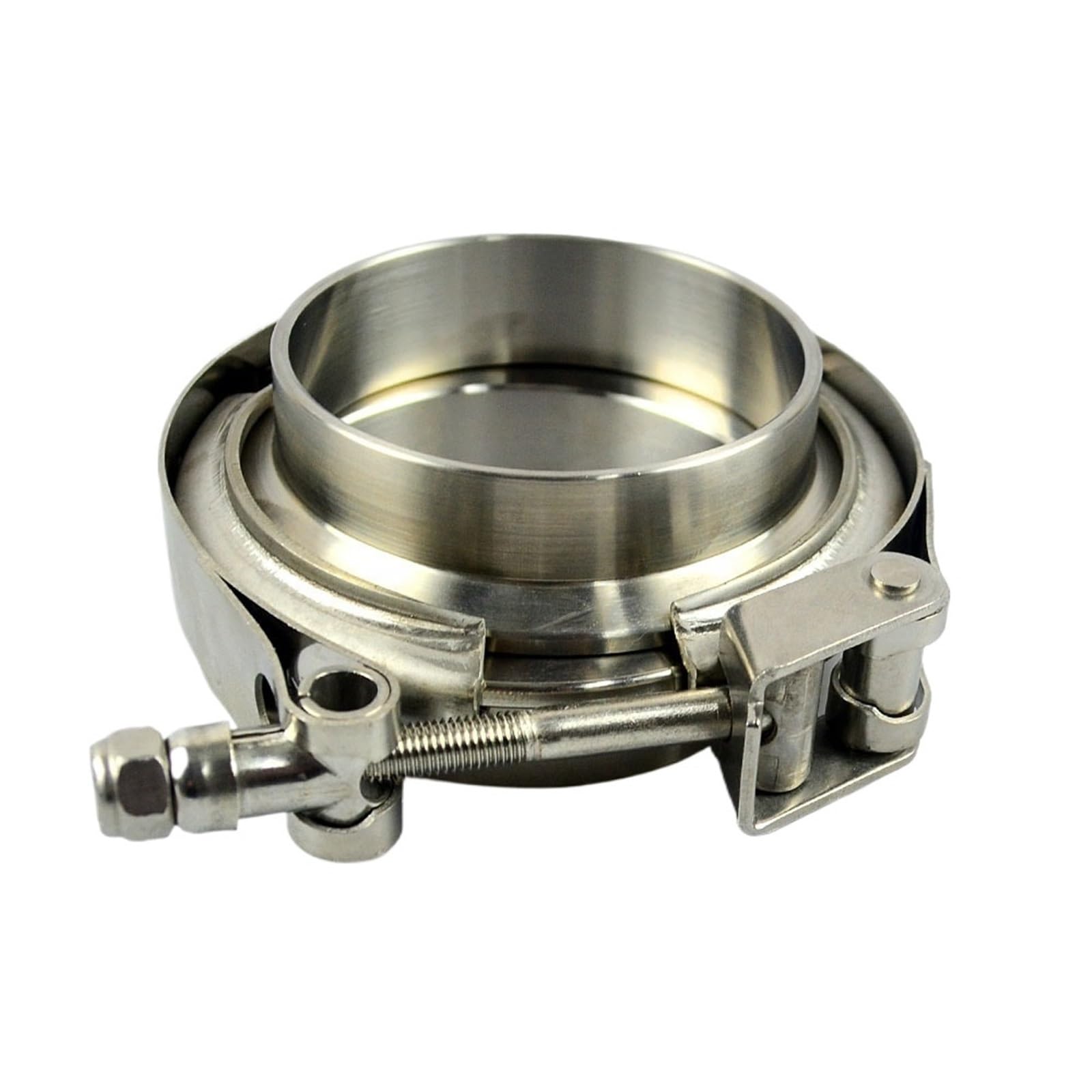Ygleeuli Men's One Color V Band Clamp 1.5-5.0" Stainless Steel Quick Release V Band Clamp With Fe Flange Exhaust Pipe Kit(3.5Inch)