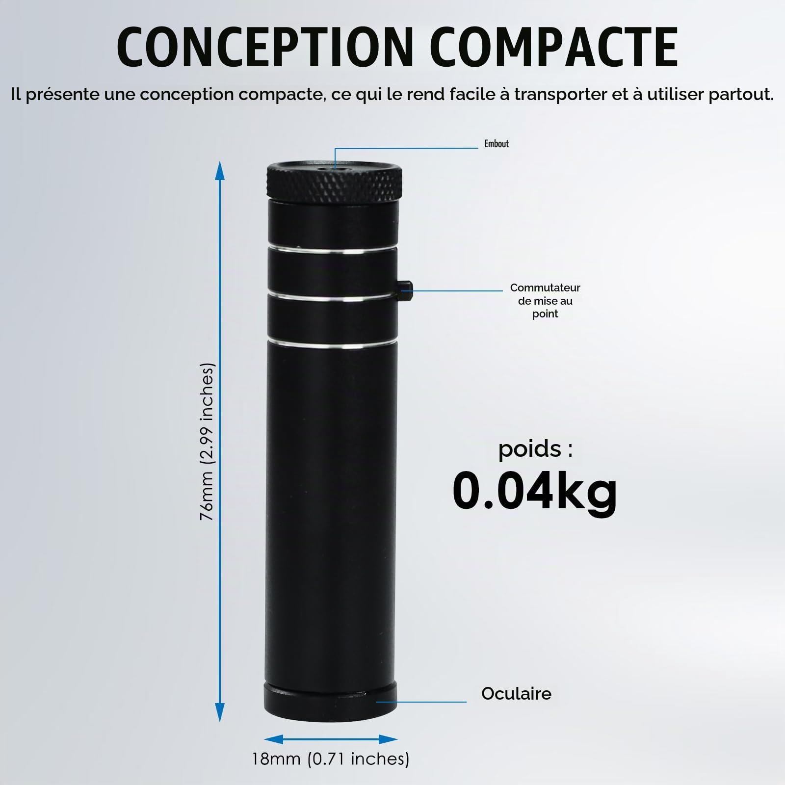 Spectroscope à Prisme 10mm pour Gemmologie, avec Mise au Point Réglable, Spectromètre pour Gemmologues, Corps en Aluminium pour Tests Gemmologiques Antiquités et Identification des Pierres Précieuses
