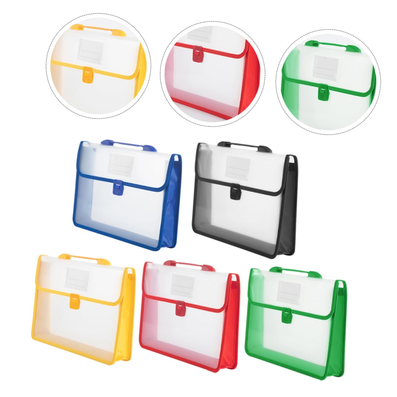 Uonlytech Borsa Porta Documenti A4 5 Pezzi Set, Custodia per Documenti Anti-umidità in Pp Resistente, Organizzatore di File Leggero per Ufficio e Lavoro Uomo Donna