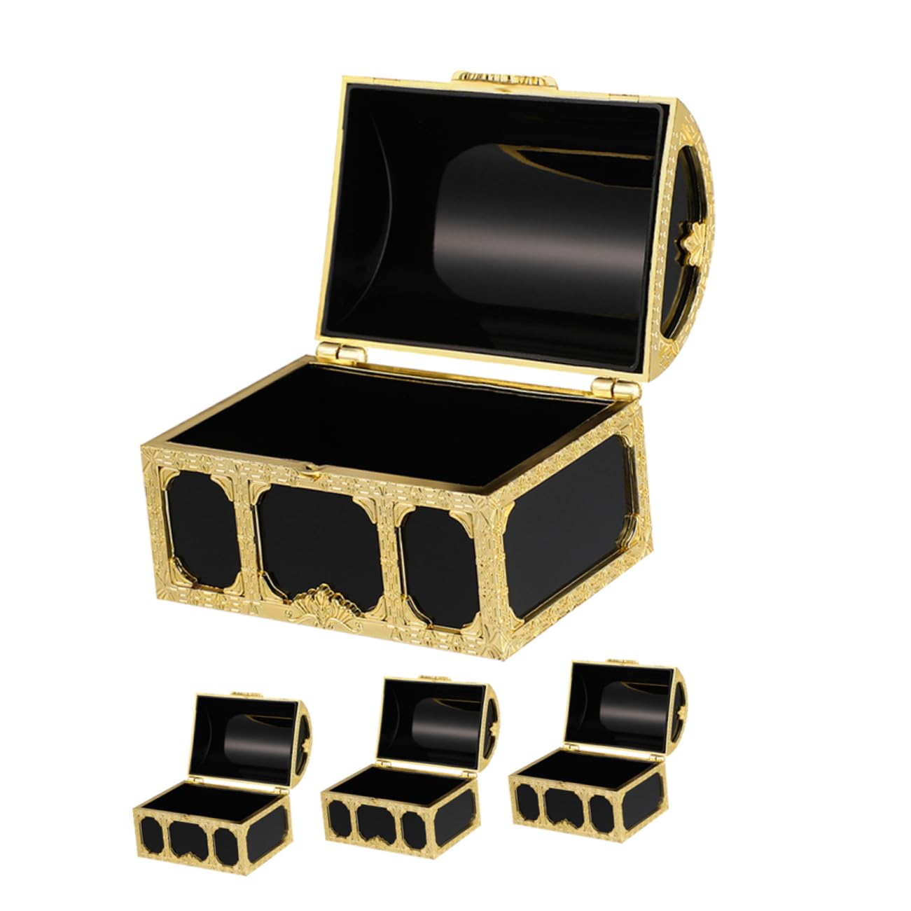 WOONEKY 4pcs Box Pirate Candy Box Treasure Chest Wedding Candy Container Wedding Party Supplies Wedding Treats Container Candy Packing Boxes Plastic Chocolate Snack Box Bride