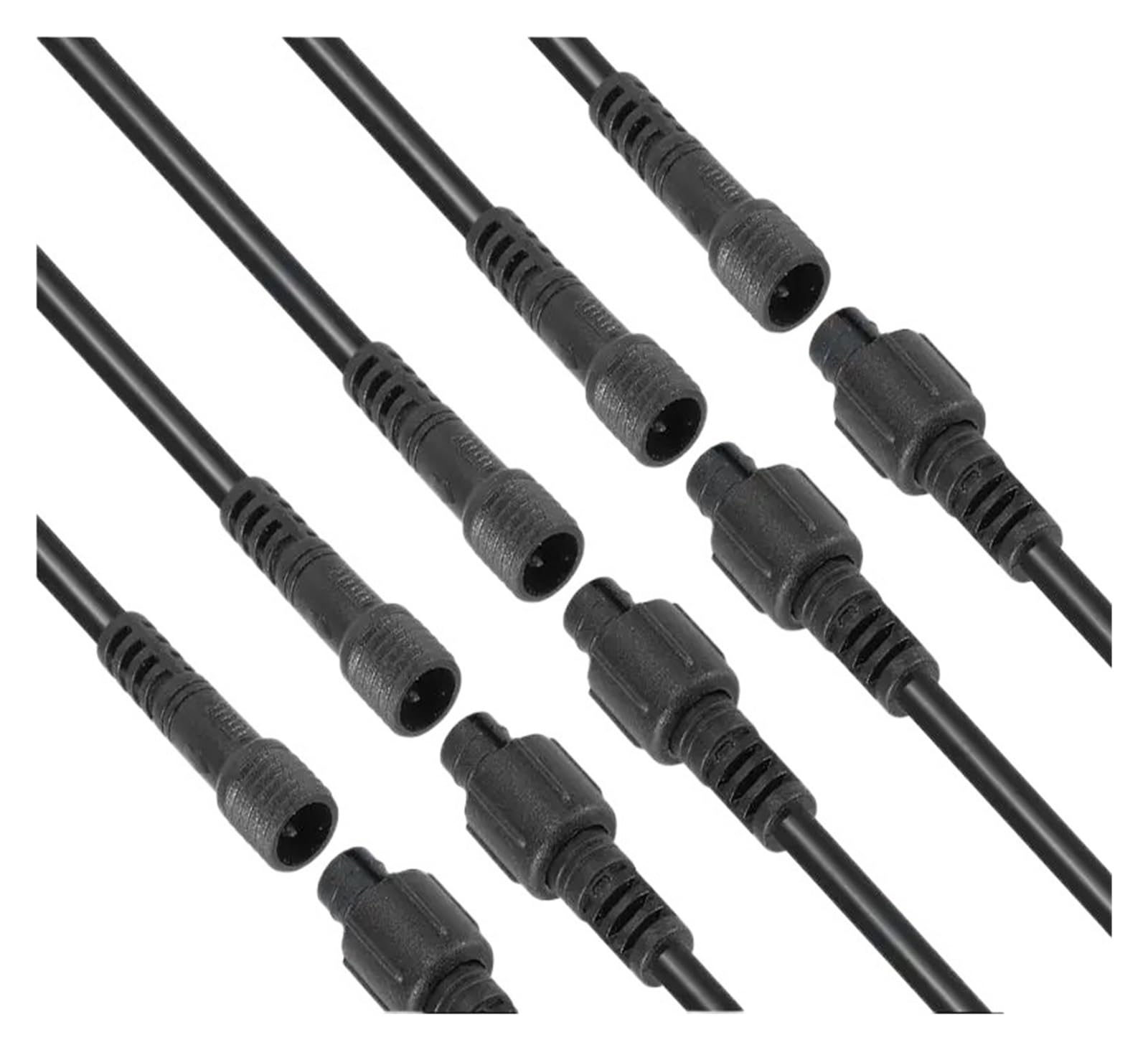 Wodoszczelny elektryczny kabel przedłużający, 2/3/4-pinowy, męski i żeński, elektryczny przewód do sztywnych pasków, krajobrazu, oświetlenie baterii (czarny, 100 par, 3-pinowy)