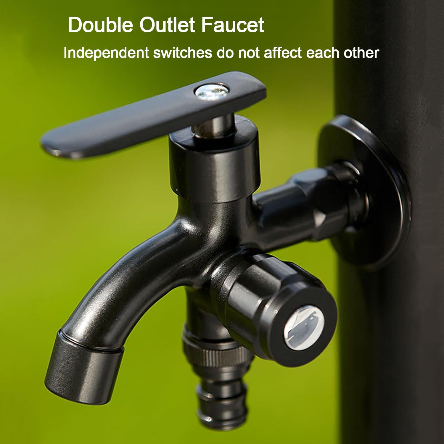 Colonna Del Rubinetto da Giardino In Acciaio Inossidabile 304, Fontana D'acqua Indipendente con Rubinetto A Doppia Uscita E Tubo Interno In Acciaio Inox, per Esterno Casa Giardino