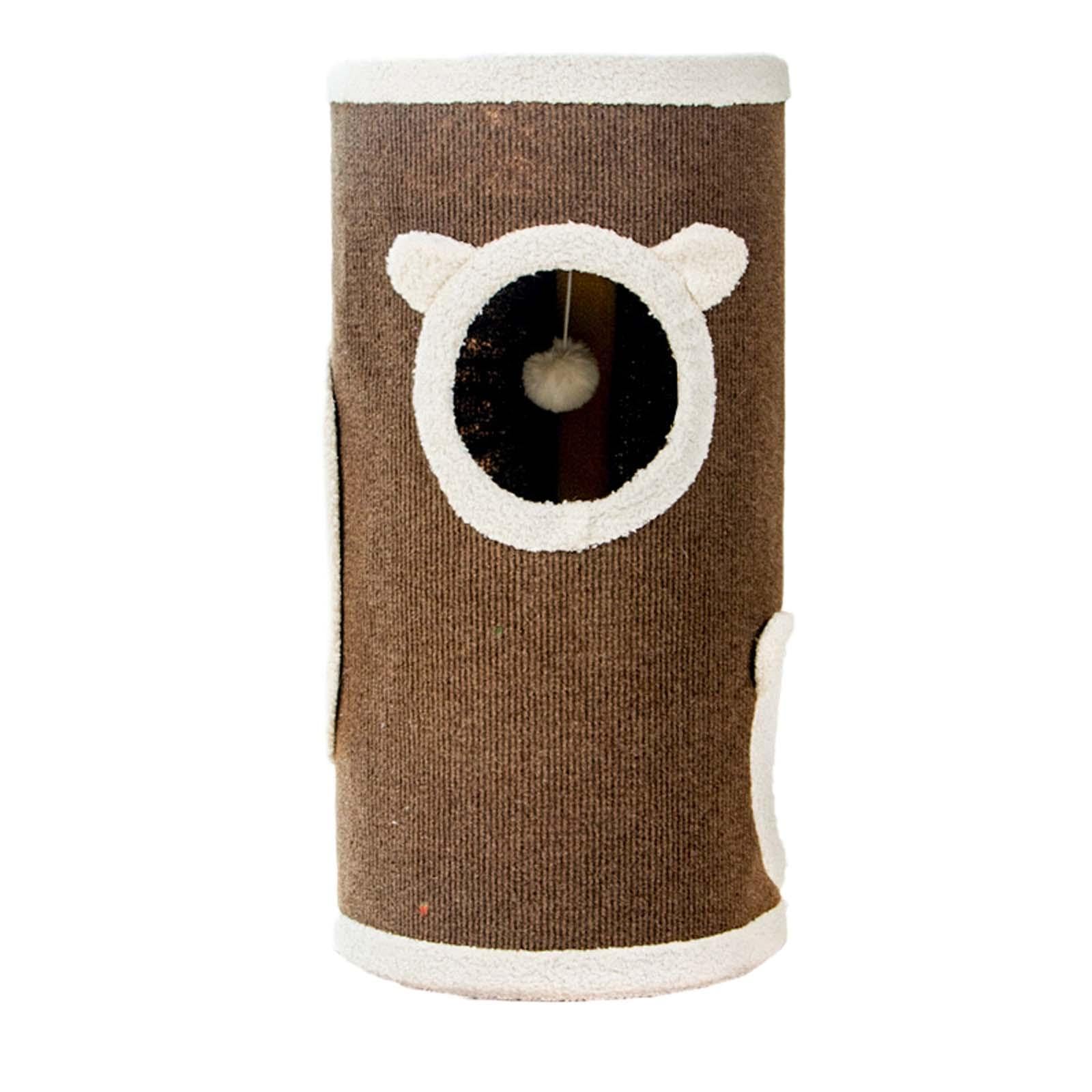 Cama rascador para gato de sisal talla L con casa y juguete interactivo