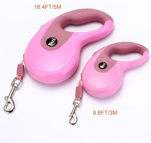 Miniatura 2 de Correa retráctil para perro, correa de paseo para perros de 9.8 pies para perros pequeños y medianos de hasta 45 libras, freno con una sola mano,