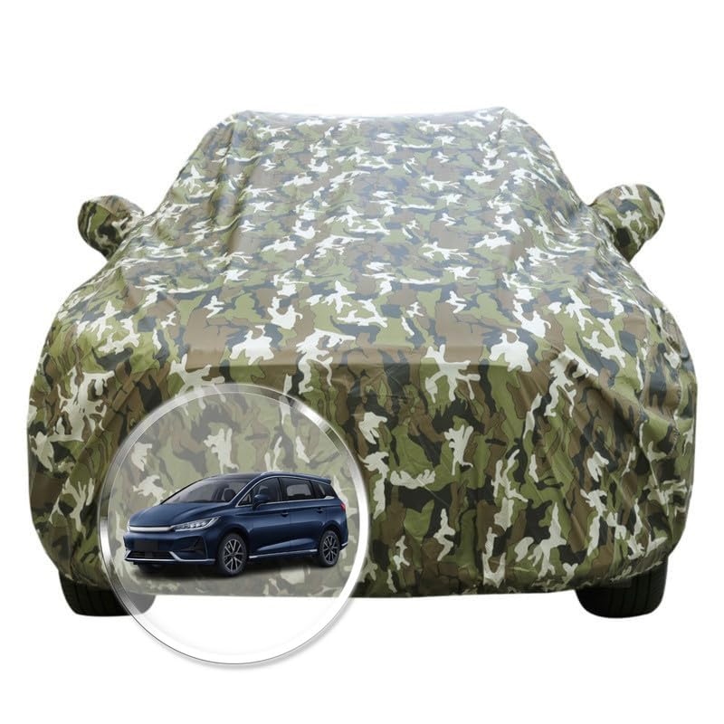 Image of NEODRIFT 'JungleTech' Car Cover for BYD eMAX 7 (100% Water-Resistant, All Weather Protection, Tailored Fit, Multi-Layered & Breathable Fabric) (Colour: Military)
