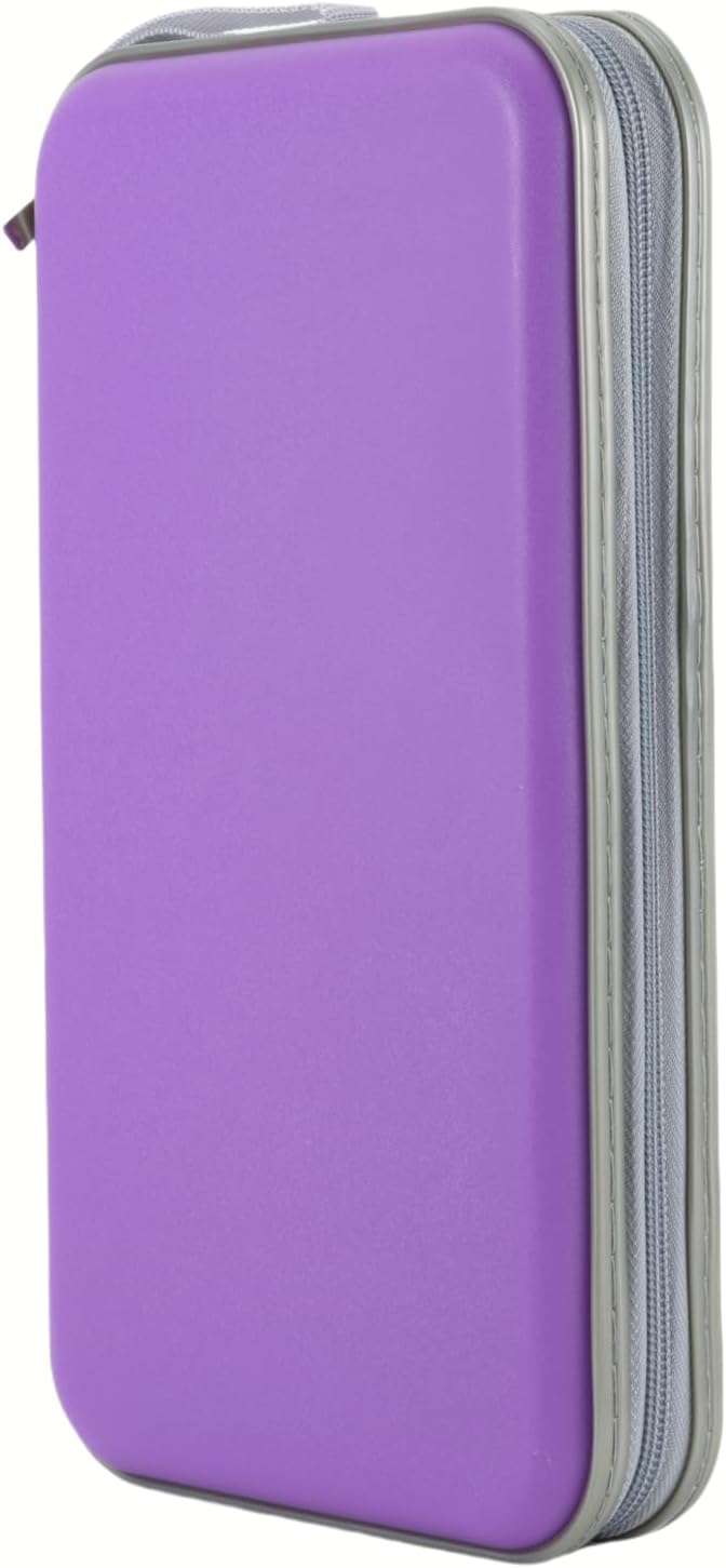 CD Case, 72 Capacity DVD Storage, Sturdy Hard Plastic CD Case Holder for Music Films Games Collection, CD Storage for Kids, Home, Office, and Trip (Purple)