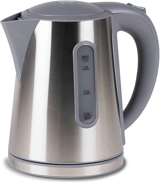 Kampa Tempo 1.7L Brushed Stainless Steel Low Wattage Electric Kettle
