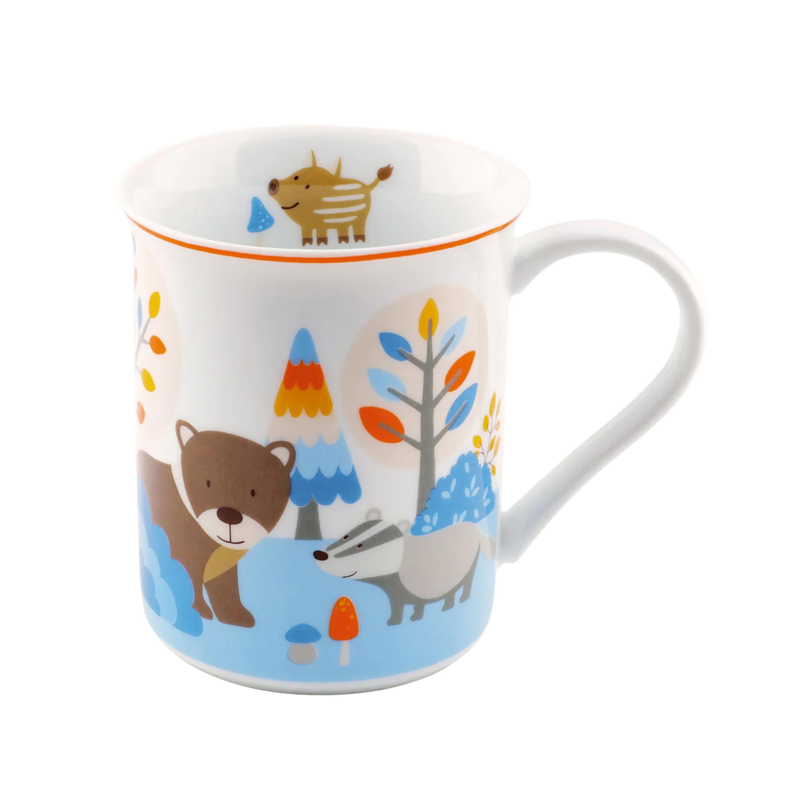 Kindergeschirr Set mit Namensgravur Puresigns - Friends - Bär, Dachs, Wildschwein - 7-teilig eigener Gravur/Namen auf Besteck (Gravur möglich)