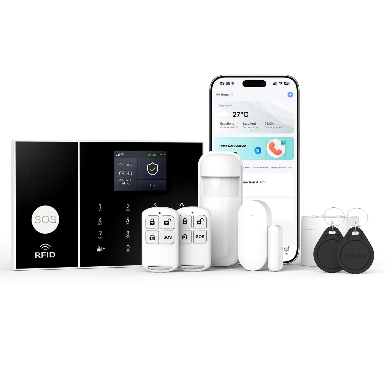 Sponsored Ad – Wireless Home Alarm System, GSM SMS Complete Burglar Alarm System with 120dB Alarm Siren, Intelligent Remote Control, LCD Display, Voice Invite, Security for Home, Office