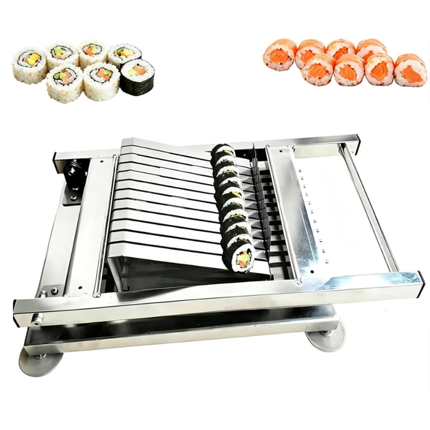 Memykoy 8/10/12 Segment Multifunctional Sushi Roll Slicer, Manual Cutter for Japanese Restaurants and Snack Bars, for Ham and Duck, Ideal for Rice Ball Preparation 8sections