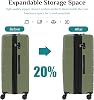 Equipaje de Mano OLIXIS 20 Pulgadas, Maleta Rígida con Ruedas Giratorias, Maleta Ligera ABS de Casco Duro, Candado Aprobado por TSA, Expandible Pequeña para Viajes y Negocios – Verde Oliva 5