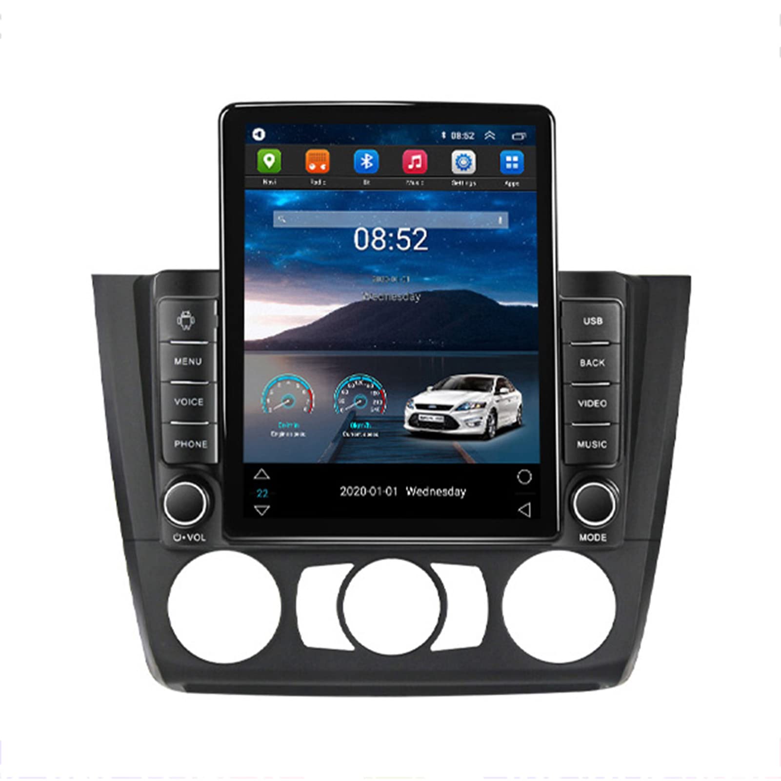 ACLips Android 11 Smart Car GPS Navigation Reversing Image Machine for BMW 1 Series E81 E82 E87 E88 116i 118i 120i 130i 2004-2012, 9.5 Inch Player Radio Video Stereo gps Navi System