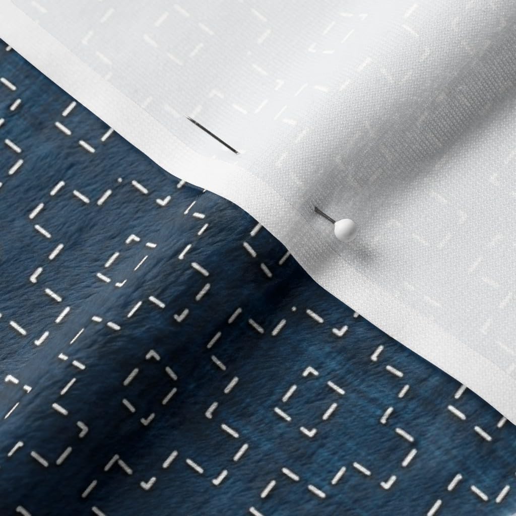 Spoonflower Fabric - Sashiko Japanese Traditional Origami Geometric Printed on Minky Fabric by The Yard - Sewing Baby Blankets Quilt Backing Plush