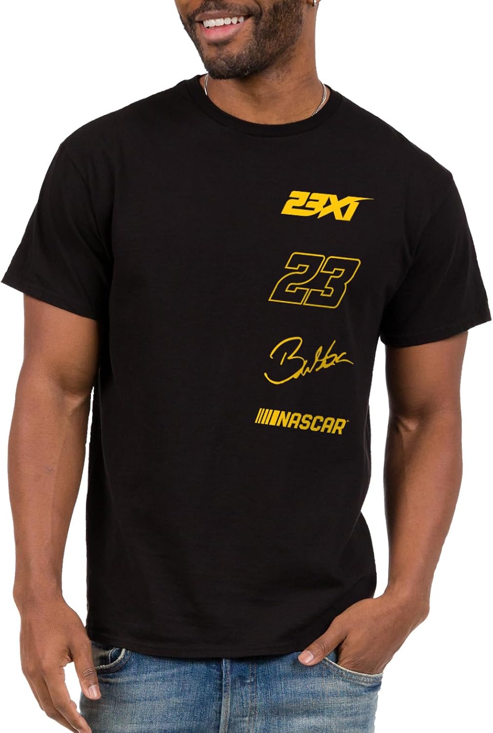 Junk Food Men's Nascar-Driver Sponsors Stacked Logos-Adult Sports Fan Short Sleeve Tee Women