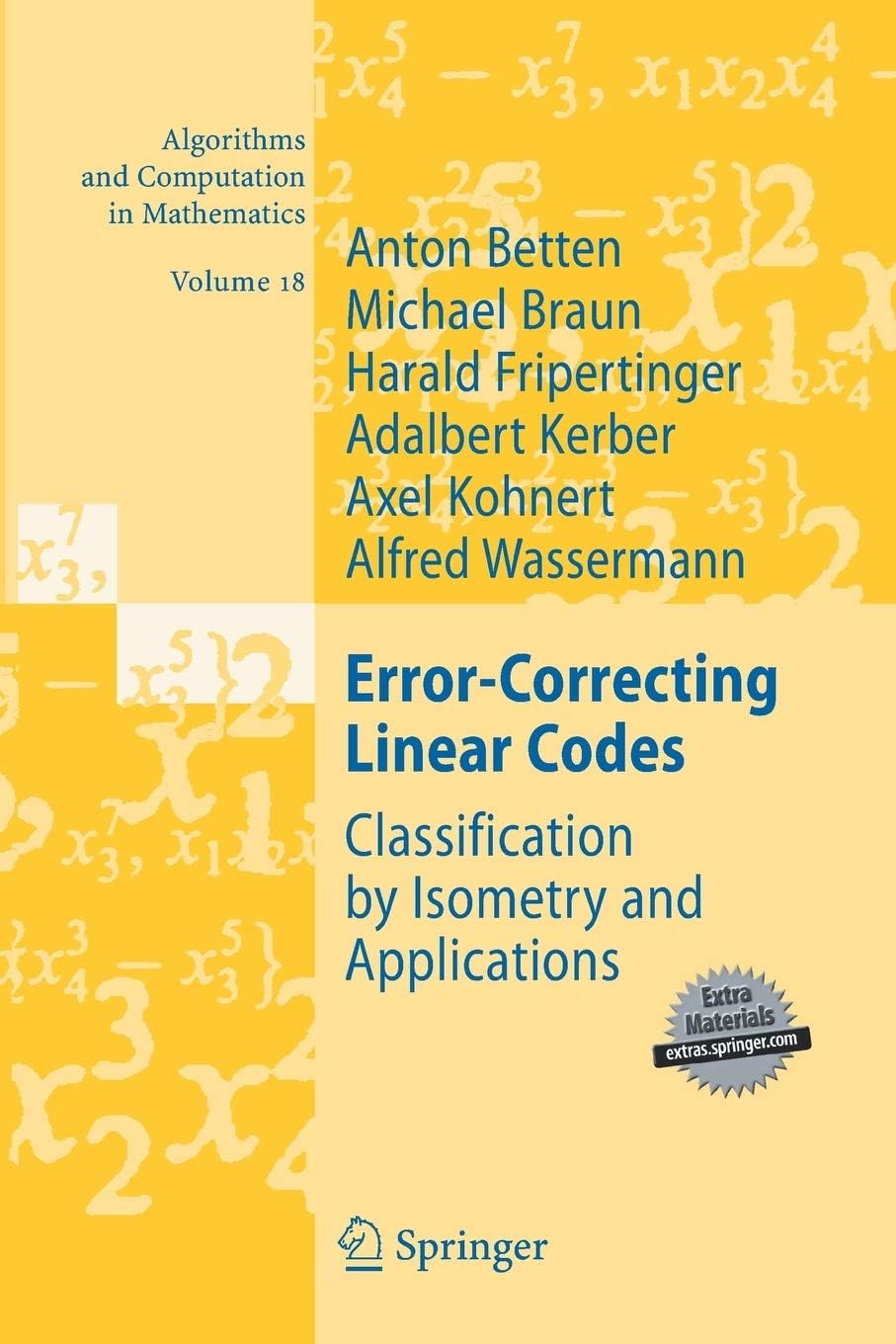 Error-Correcting Linear Codes: Classification by Isometry and Applications