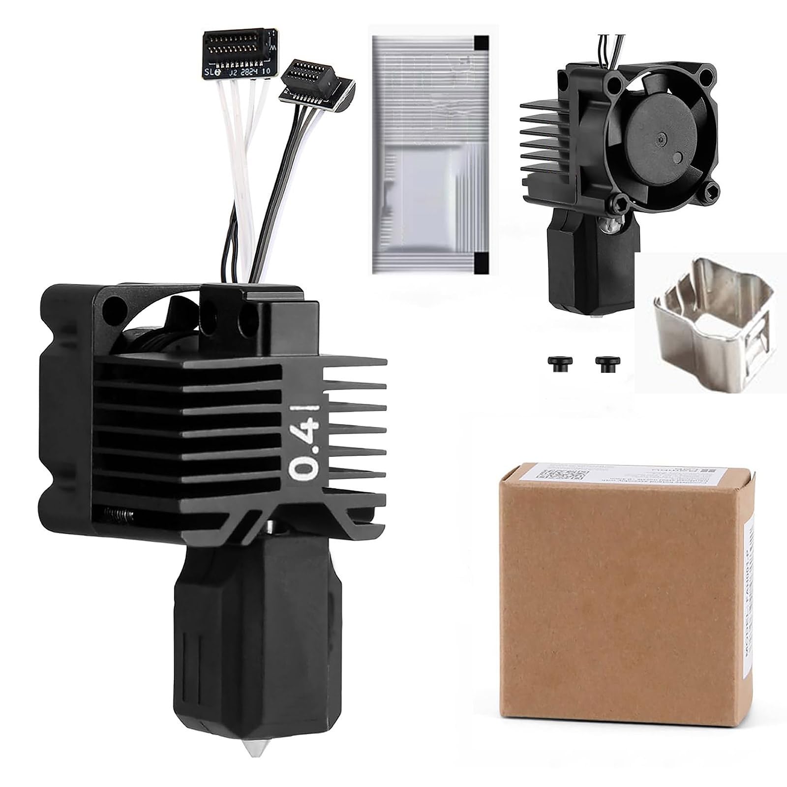 Bambou LAB P1P, P1S Hotend Complete Kit for P1 Series 3D Printer,Full Assembly Hardened Steel Hot End with Fan,Thermistor, Ceramic Heater, 0.4mm