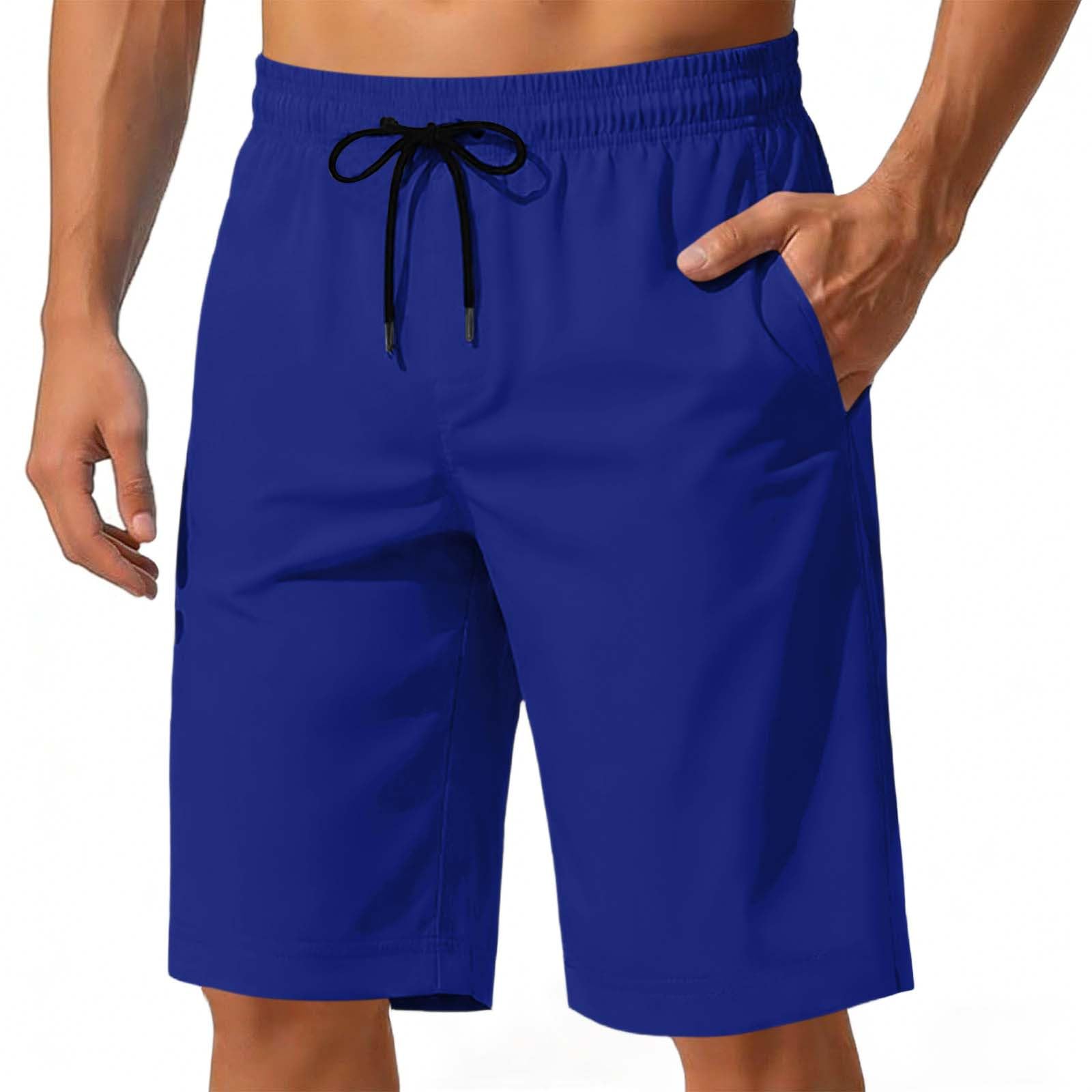 Shorts Herren Sommer Kurze Hosen Bermuda Chino Shorts Casual Outdoorshorts Strandshorts Männer Freizeitshorts Laufshorts Baggy Einfarbig Herrenshorts Kurz Sporthose Blau 3XL