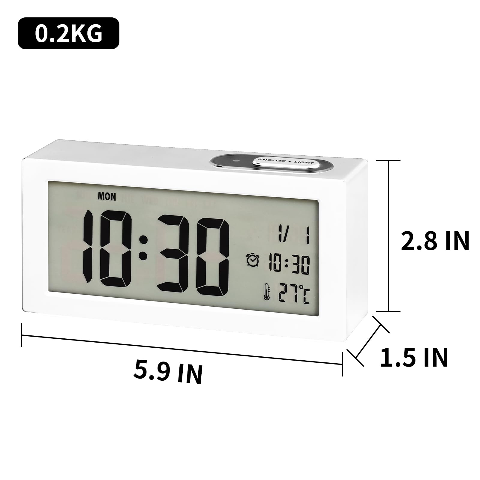 CYMNER Desk Clock, Classic Alarm Clock with Elegant Design - Image 2