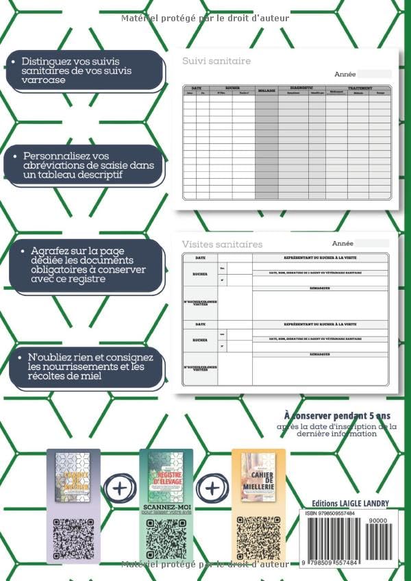 Image secondaire de Registre d'Élevage Apicole : Suivi des Colonies d'Abeilles et de la Production de Miel