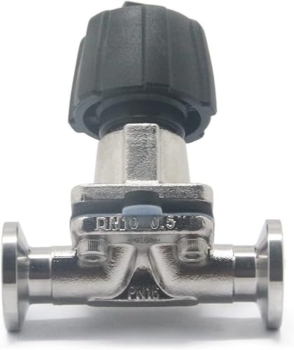 Miniatura 5 de QiiMii SS316 Tri clampmini válvula de diafragma 12" con membrana de EPDM+PTFE, válvula de membrana de abrazadera 12" con brida de abrazadera 25,2