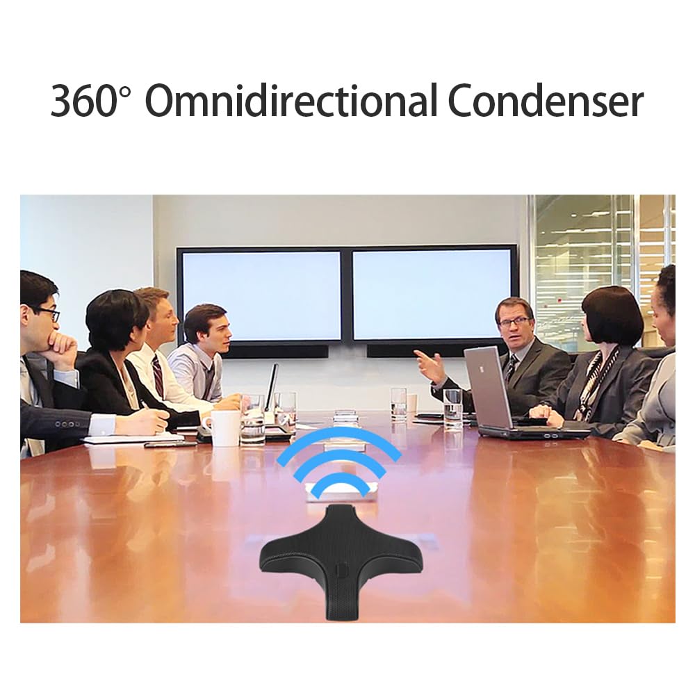 Xolsurg Conference Microphone Omnidirectional Condenser PC Mic Plug & Play for Video Record Chat Gaming Online Class Skype