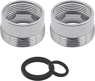 Faucet Adaptor SENRISE 2PCS Aerator Connector Solid Metal Kitchen Tap Connector for Water Purifier (18mm Female to 22mm Male)