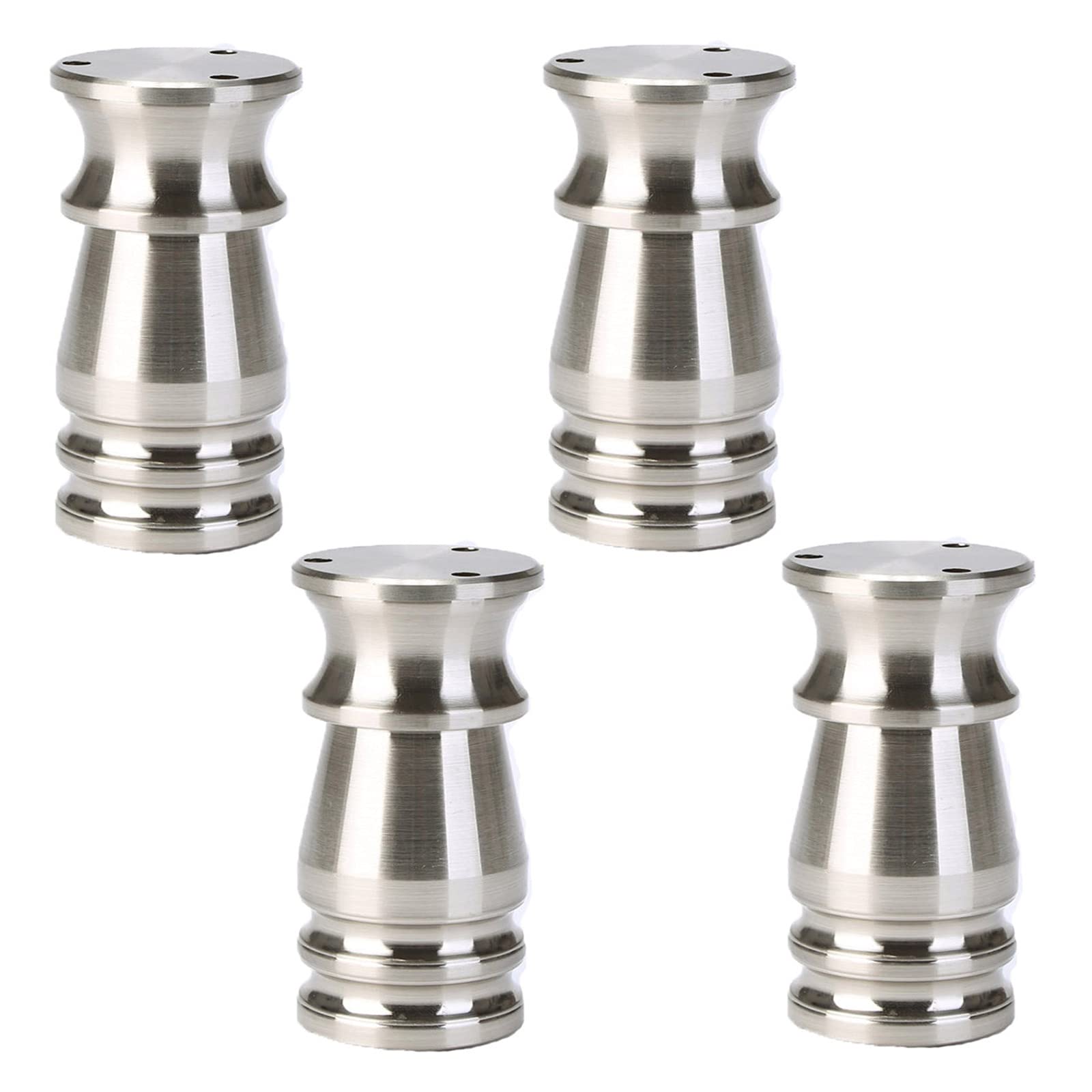 Patas de mesa de metal plateadas y ajustables para sofás y mesitas de noche estables