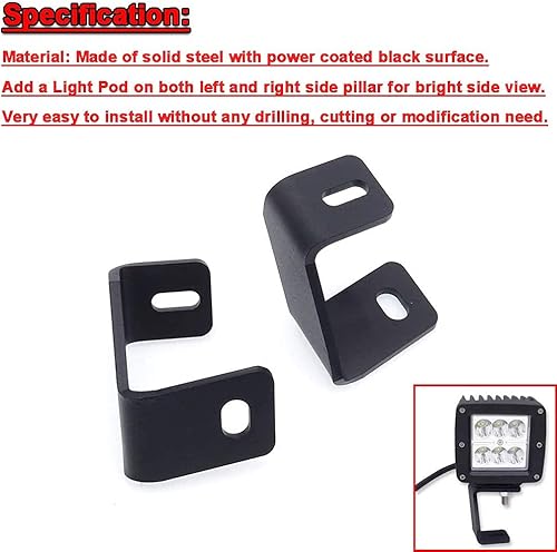 Miniatura 4 de Dasen Bisagras de capó laterales izquierdo y derecho del pilar A delantero para trabajosoportes de montaje de luz en cubo compatibles con Ford F150