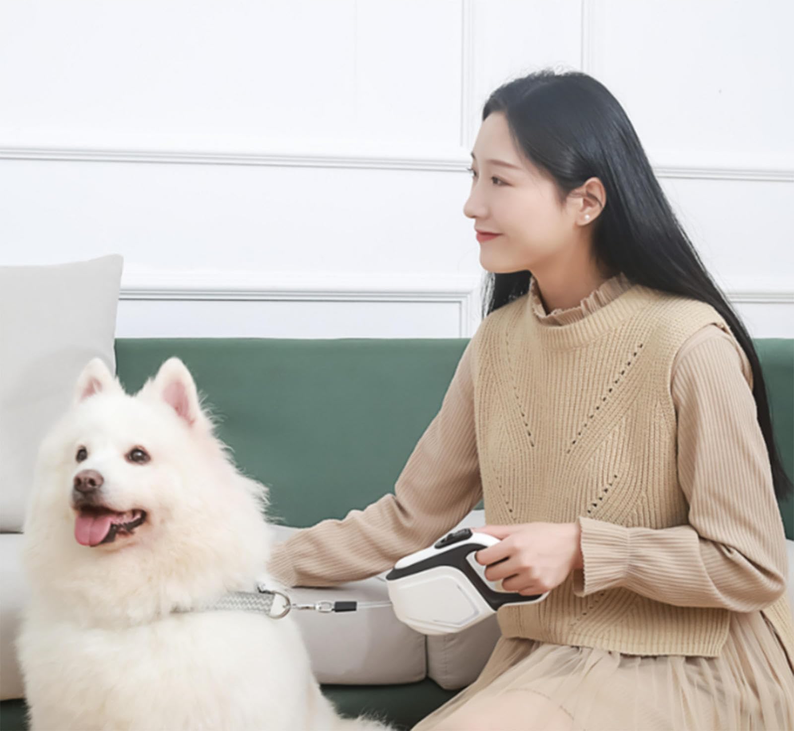VIDECOR Correa Retráctil para Perros, Correa Extensible de 5m/16 Pies, Nailon Resistente y Resistente, Correas de Extensión Medianas para Cachorros, Cadena Flexible Antideslizante