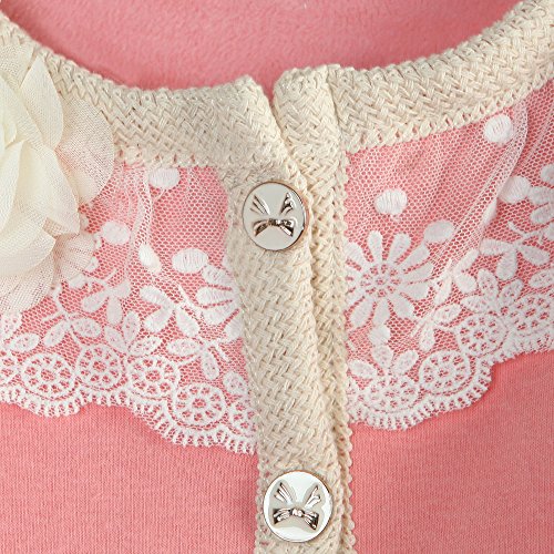 Richie House Little Girls' Sweet Cardigan with Braided Placket Size 2-8 RH14324