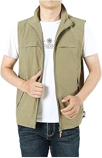 Xmiral Uomo Gilet Giacca Moda Casual Solido All'aperto Asciugatura Rapida Top