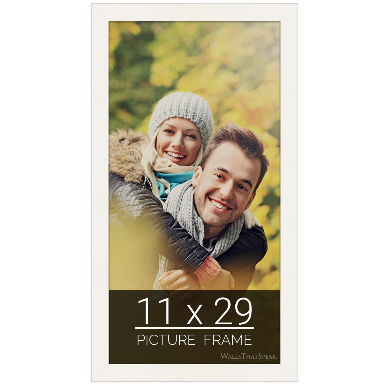 wallsthatspeak 11x29 white Picture Frame for Puzzles Posters Photos or Artwork