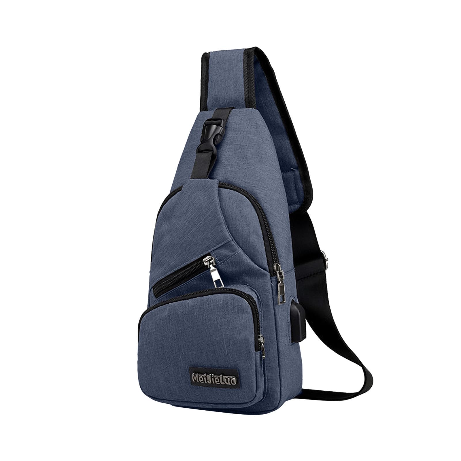 Crossbody Sling Bag, Waterproof Strap Bag with Earphone Hole Multipurpose One Shoulder Hiking Travel Daypack