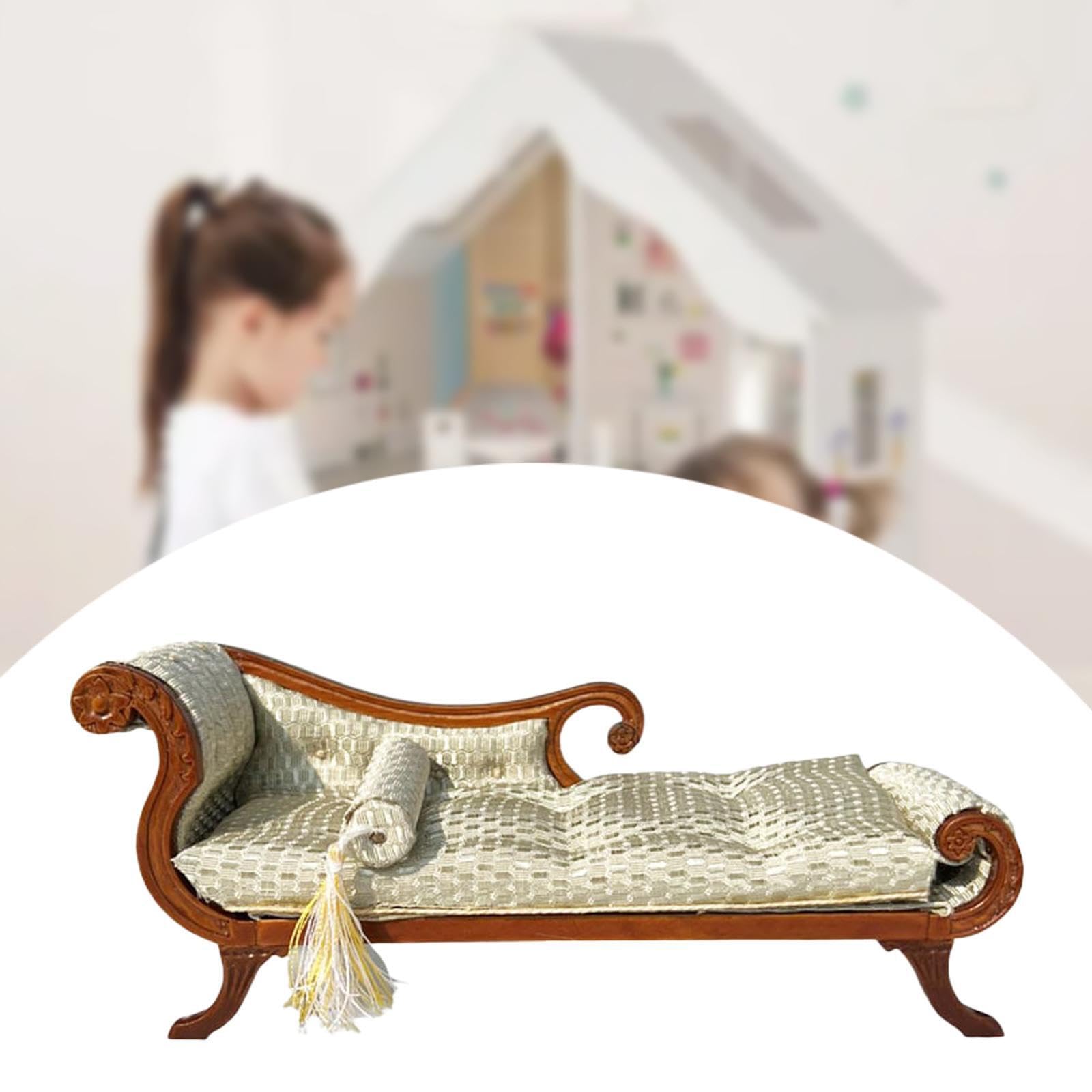 Mobili per casa delle bambole in Per scala 1/12, divano in legno, modello decorativo, invita alla creatività, accessori fai da te che migliorano gli