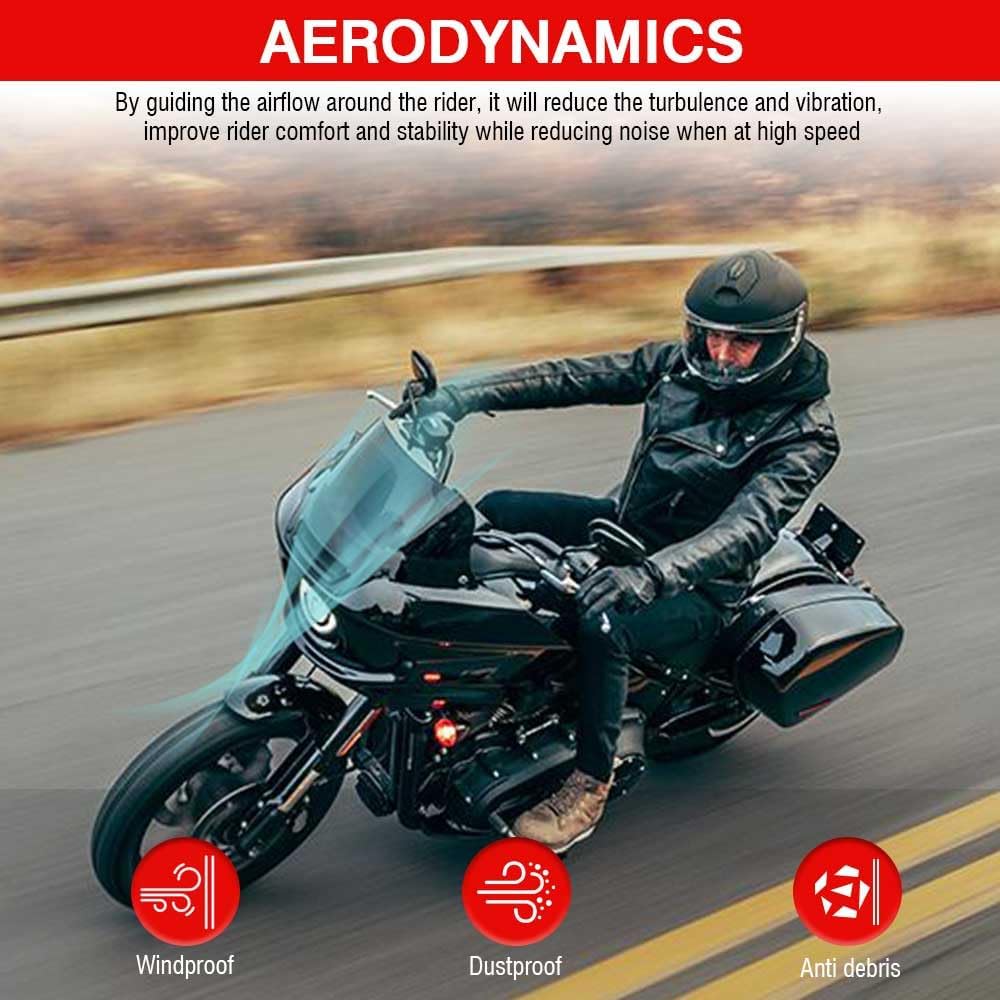 Upgrading Fairng Kit w/ 10" Windscreen & Side Fairing Chin Spoilers & Headlight Trim & Mounting Bracket Fit for Harley Low Rider ST FXLRST 2022-2024 and FXRST 2022 (Glossy Black & Dark Smoke)
