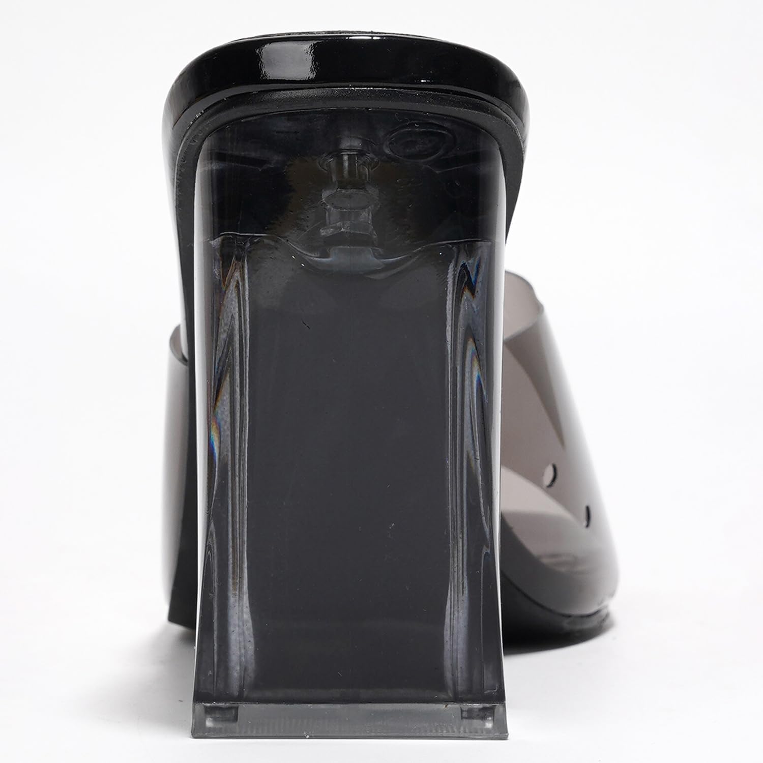 Cape Robbin Clear Slip On Block Heels for Women - Square Toe Chunky Dress Shoes for Women - Transparent Heeled Mule Sandals with 3.75 Inch Heel (Lynnett) - Image 7