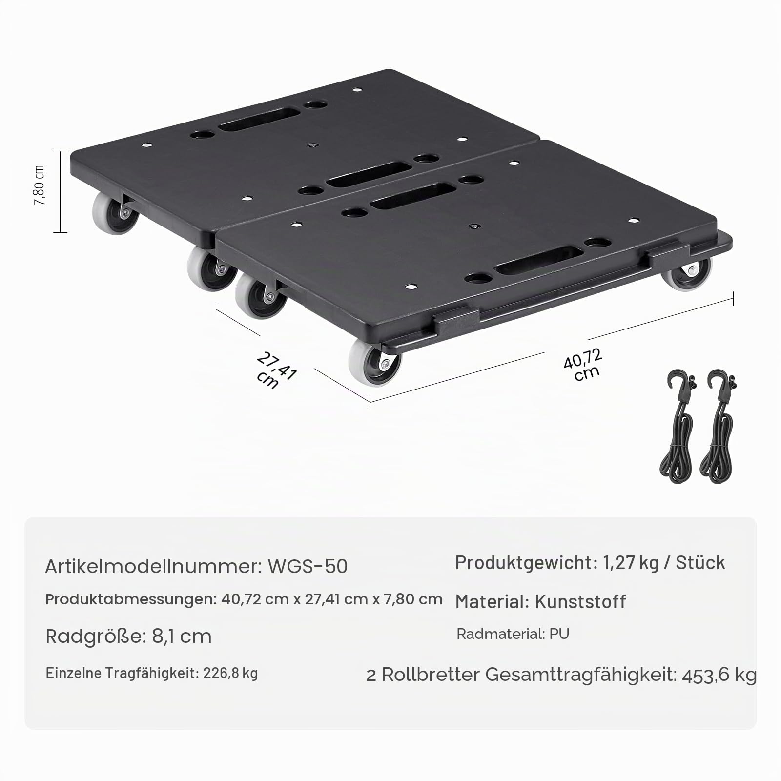 VEVOR Möbelwagen, 227 kg Kapazität pro Zählung, Möbelbeweger mit Rollen, tragbare bewegliche Rollen, 4 Räder, strapazierfähig, Kleiner Flacher Rollwagen mit Verriegelung für schwere Möbel, 2 Stück