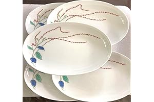 Fukagawa Magnetic Water Hiki Weed Oval Shape Dinner Plate