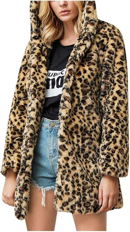 leopard fur jacket womens