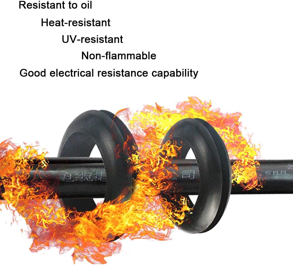 EASYEAH Rubber Grommet, 1-1/2" Drill Hole, 1-3/8" ID Rubber Plugs for Holes-Rubber Hole Grommet-Eyelet Ring-Firewall Grommets Automotive Rubber O Rings Electrical Wire Outlet Loop Protector, 8PCS