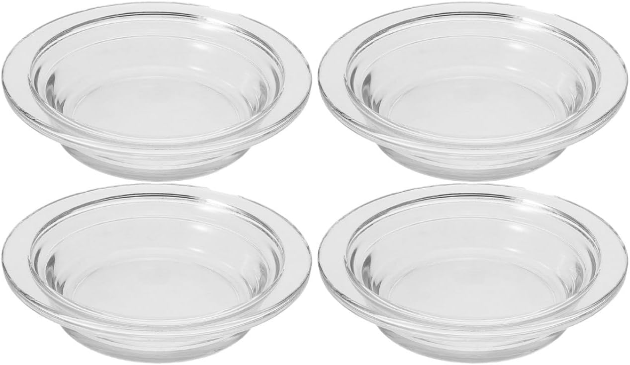Housoutil 4Pcs Glass Wax Melt Warmer Dishes 4.52 Inch Replacement Plates for Scented Wax Melt Warmers Oil Warmer Bowls Compatible with Electric and Tea Light Candle Warmers