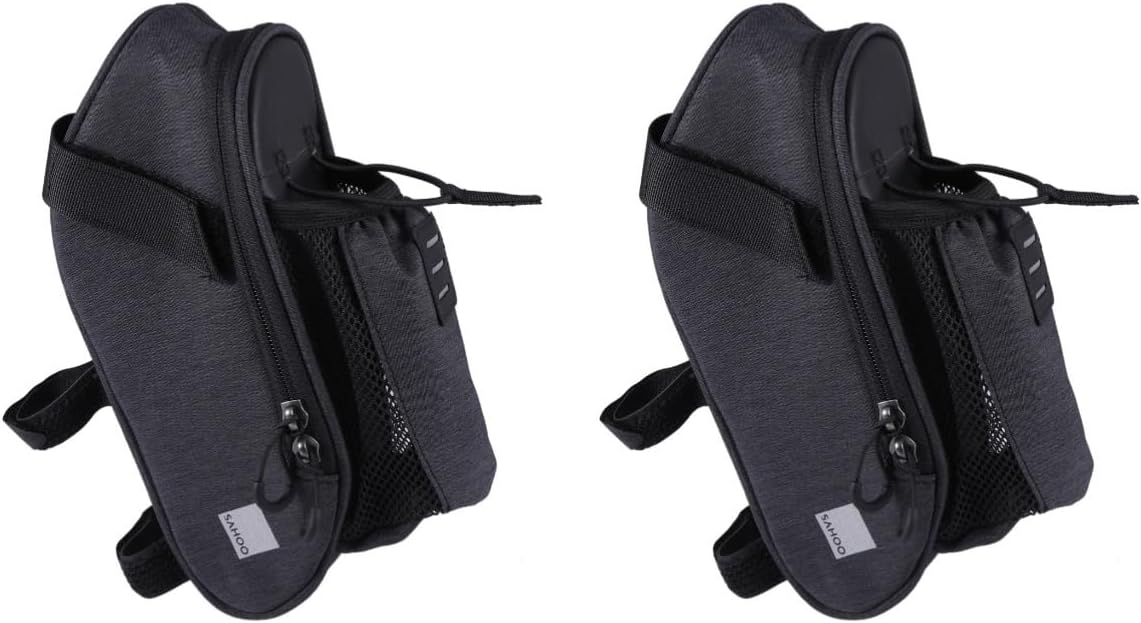 BESPORTBLE 2pcs Large Capacity Bike Bag Storage Shelf Tail Bag for Outdoor Use for Phone Keys Umbrella Water Bottle Easy to Clean Black