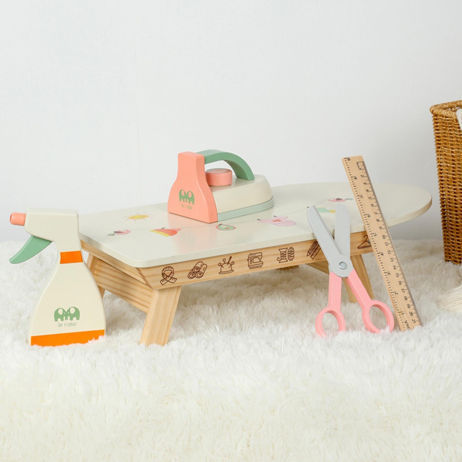 Juguete para Niños, Juguete para La Lavandería, Juguete para El Desarrollo Sensorial con Plancha para La Ropa.