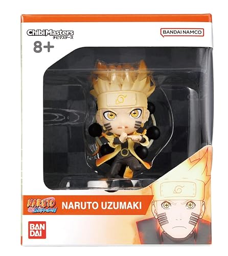 Miniatura 2 de BANDAI Chibi Masters Naruto Uzumaki Figura de anime  Mini figura de 3.1 in en postura de acción  Juguete coleccionable de Naruto en caja con ventana