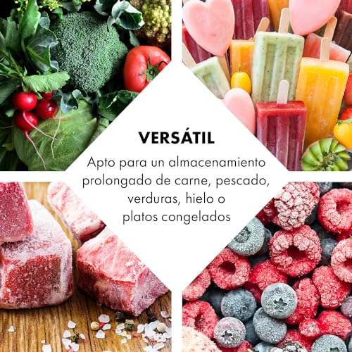 Klarstein Arcon Congelador Pequeño Vertical Portatil, Mini Congelador Silencioso Casa y Oficina, Congeladores Capacidad 78 l. con Cesta, Arcón Freezer Doméstico de Bajo Consumo para Alimentos - imagen 6