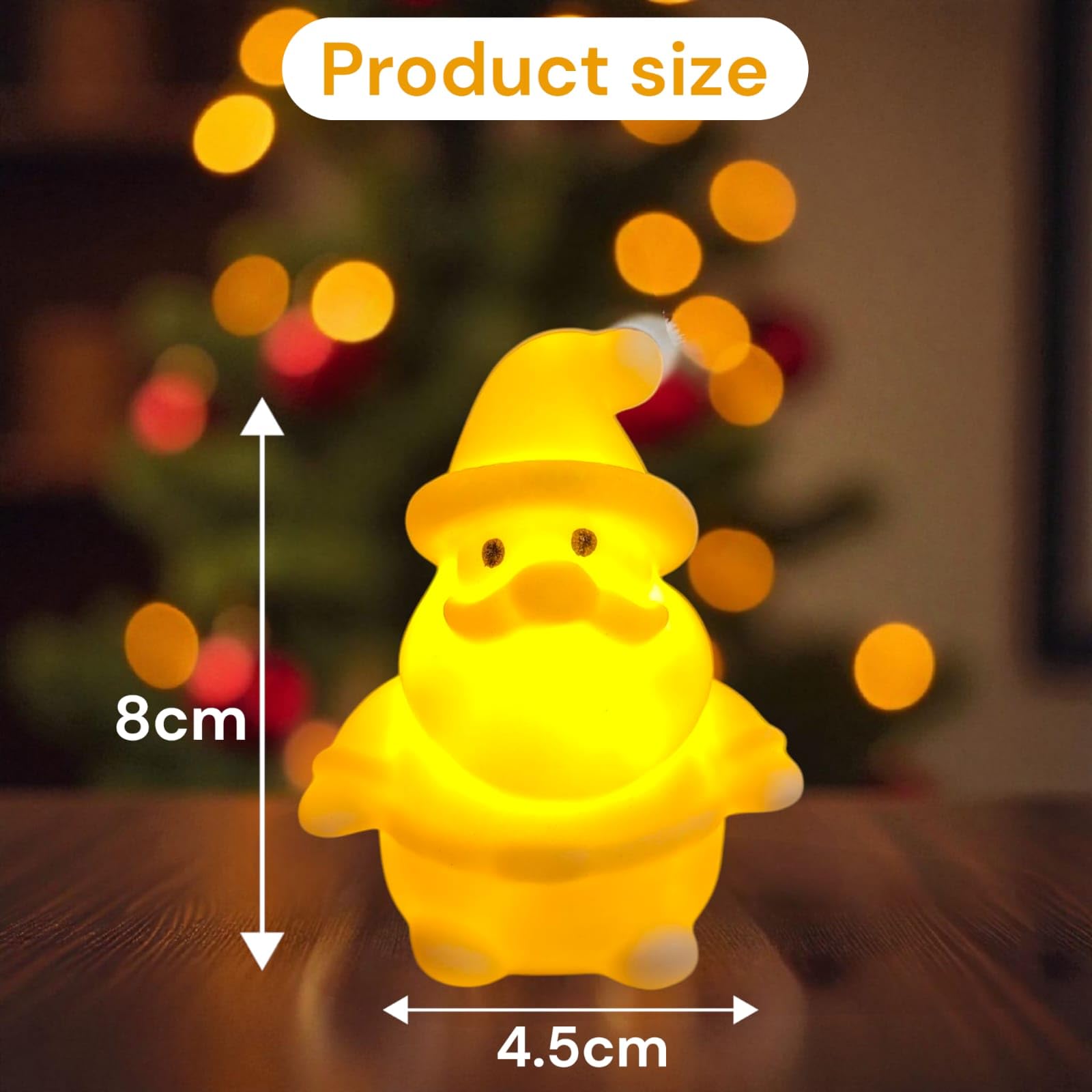 AMANVAN Cute Small Santa Claus LED Night Lamp for Kids Desk Lamp Home Decor for Christmas, Nursery Bedside Nightlight for Baby, Toddler, Boys & Girls, Secret Santa Gift for Kids, (1 Pcs)