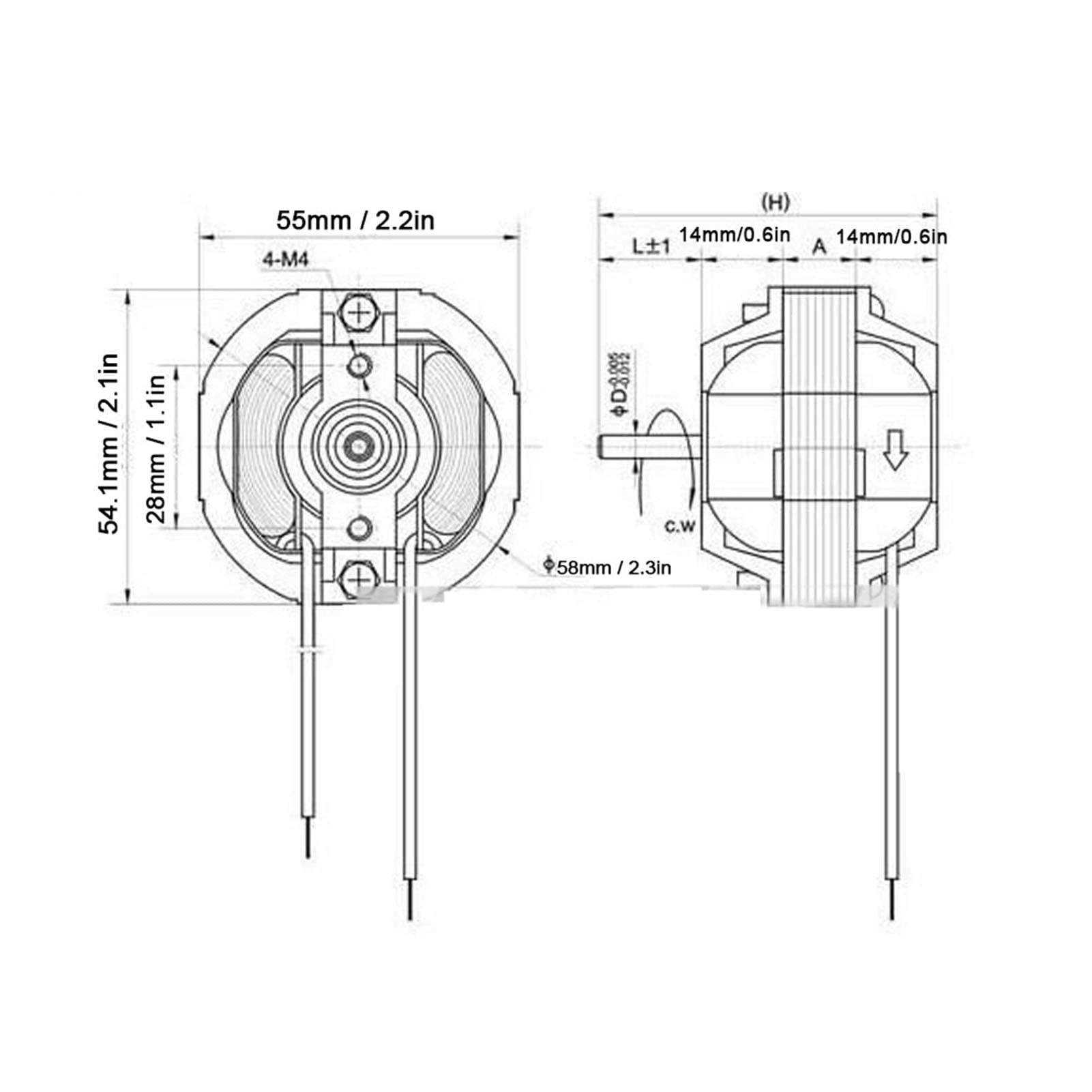 Moteur à Courant Alternatif Moteurs De Ventilateur électrique Moteurs De Ventilateur De Remplacement Moteur électrique à arbre long Pour Automobile à Arbre Long YJ5812 2400rpm 220V